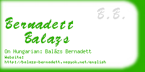 bernadett balazs business card